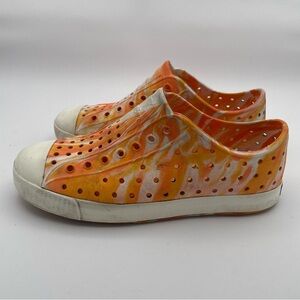 Native orange swirl slip on size 2 water shoes